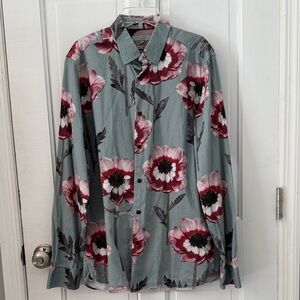 Ted Baker Floral Print Womens Button Down Top